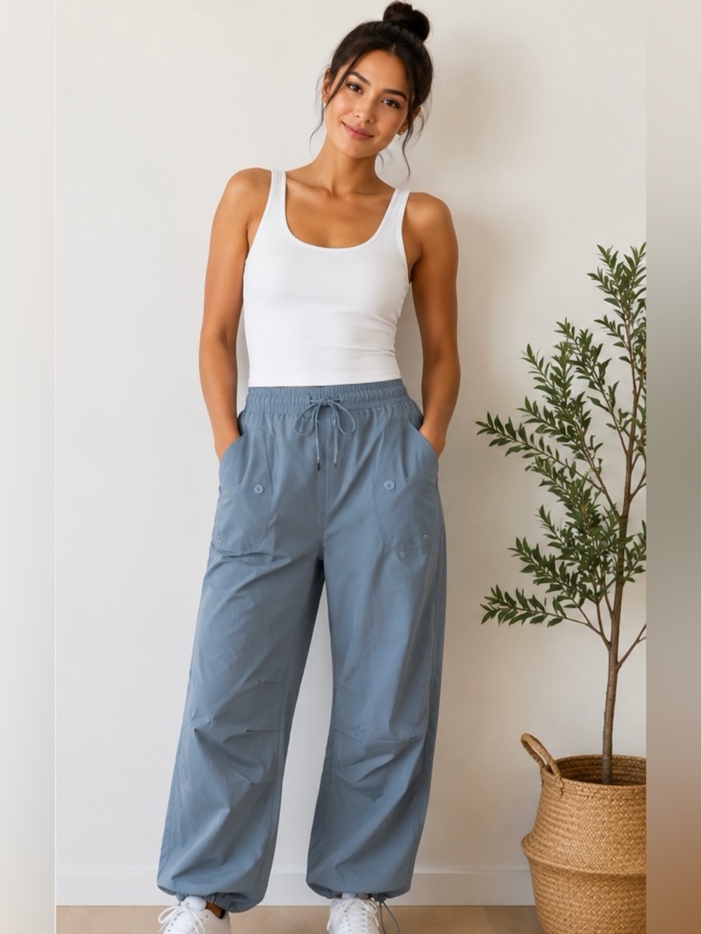 HALARA Wide-Leg Drawstring Ankle Convertible Pants NWT